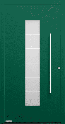 Мотив двери 504 ThermoSafe матового предпочтительного оттенка зеленого мха, по образцу RAL 6005